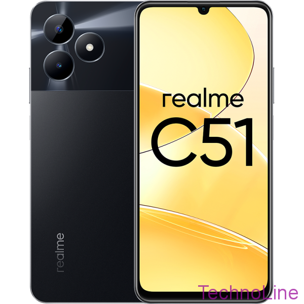 Смартфон realme C51 4/64 ГБ RU, Dual nano SIM, черный