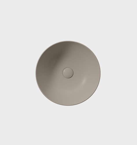 Раковина-чаша накладная круглая GSI PURA 885105 420 мм х 420 мм, цвет Tortora Matte схема 2