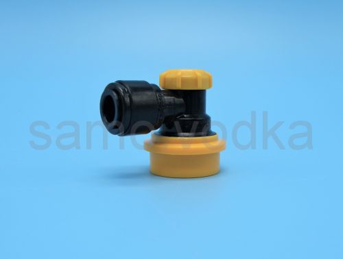 Коннектор пивной (желтый) Ball Lock с фитингом Duotight под шланг 9,5 мм