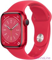 Умные часы Apple Watch Series 8 45 мм Aluminium Case GPS, (PRODUCT)RED Sport Band