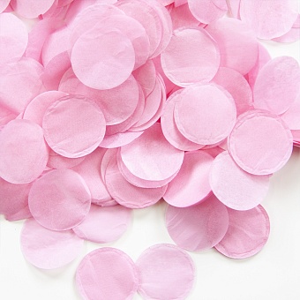 Конфетти кружки бумажные 2 см розовый