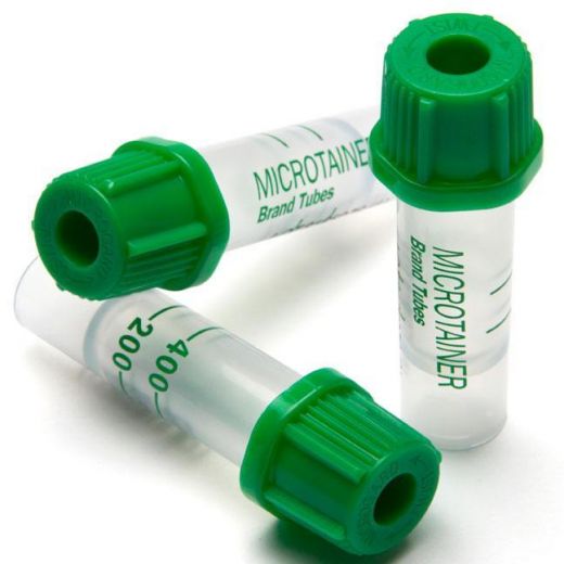 Микропробирки без капилляра для взятия капиллярной крови для плазмы, натрий гепарин,10х45 мм, 0,5 мл, пластик, упаковка 100 шт