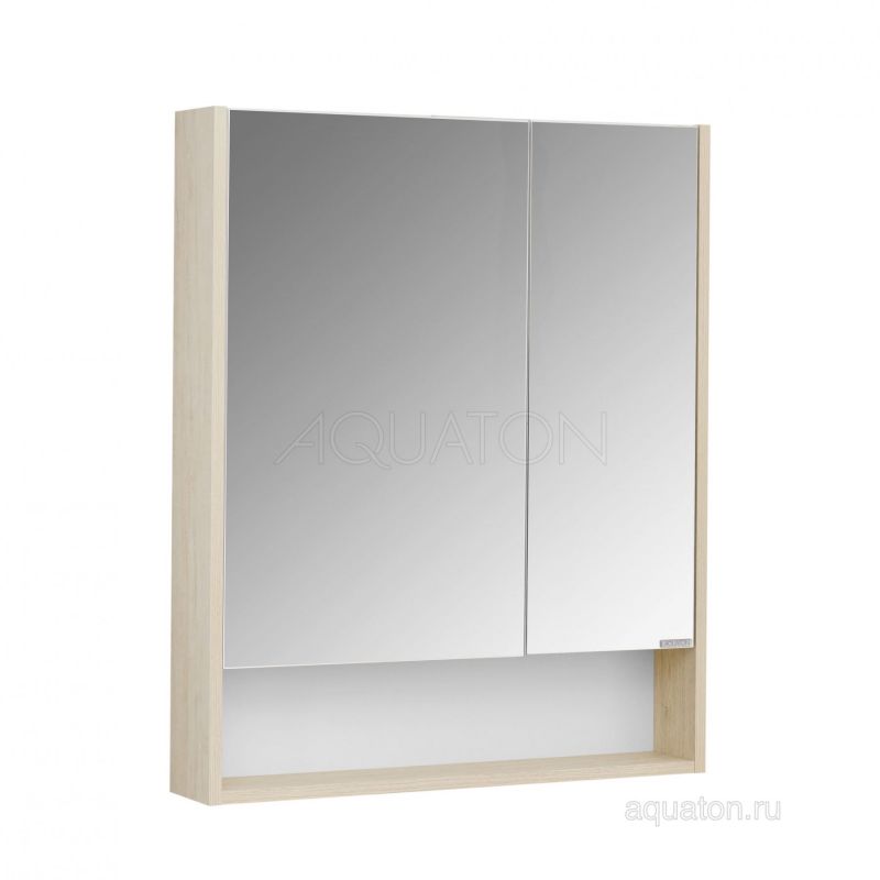 Зеркальный шкаф Aquaton Сканди 70 белый, дуб верона
