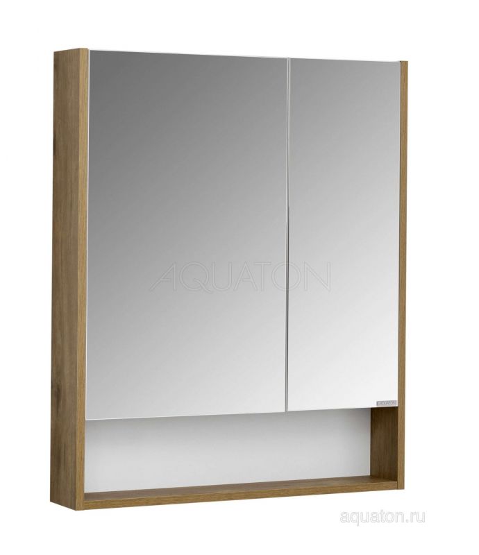 Зеркальный шкаф Aquaton Сканди 70 белый, дуб рустикальный 1A252202SDZ90
