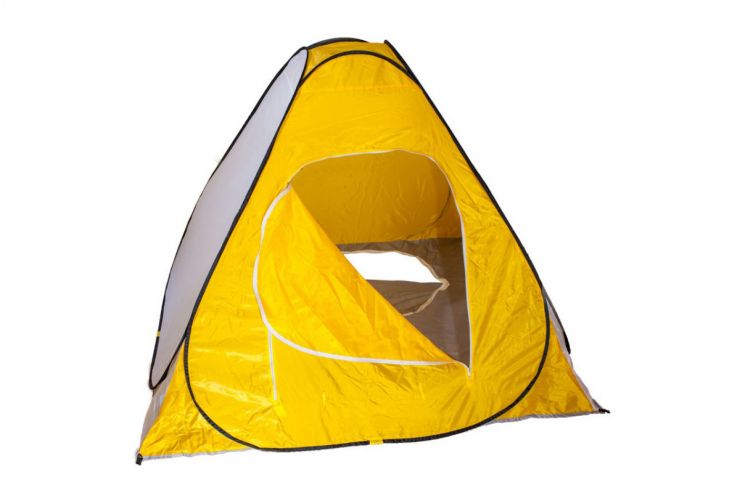 Палатка зимняя автомат Mifine дно на молнии желтая 1,5 мx 1,5 мx 1,5 м (лягушка)