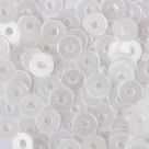 Фото Пайетки "Zlatka" круглые МАТОВЫЕ плоские россыпью 3 мм прозрачный белый