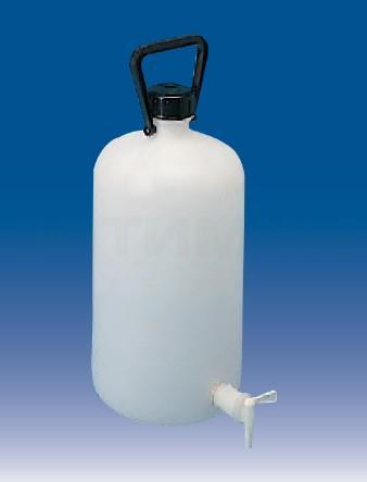 Бутыль с краном (емкость для общелабораторного применения) с завинчивающейся крышкой и ручкой, 20000 мл, ПЭВП, Lamaplast