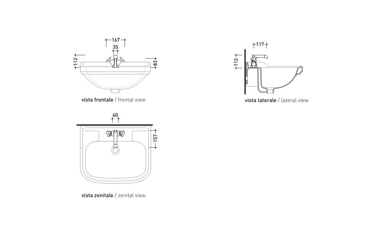 Смеситель Flaminia Evergreen Basin Dual Controls Mixer схема 2