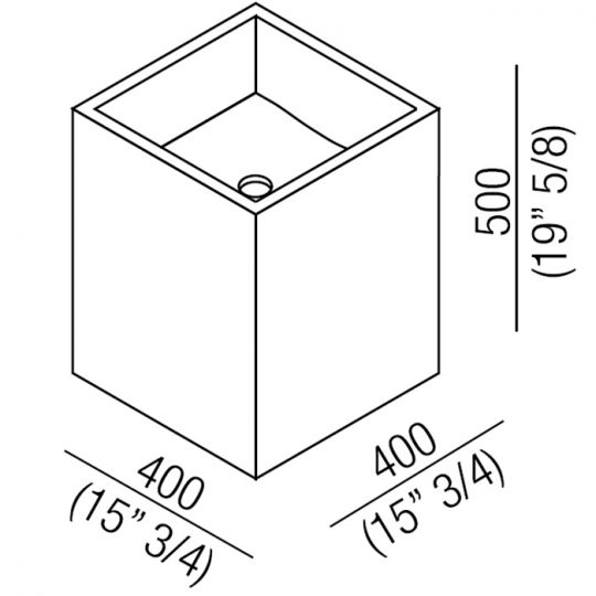 Раковина Agape Cube 40x40x50 см квадратная цвет: натуральный дуб ФОТО