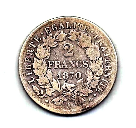 2 франка 1870  Франция