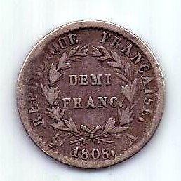 1/2 франка 1808 Франция