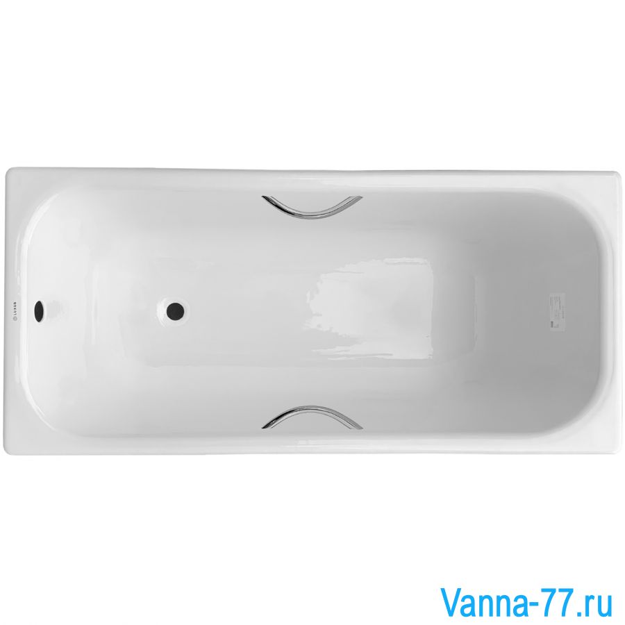 Чугунная ванна Luxus White 160х75 с отверстиями для ручек