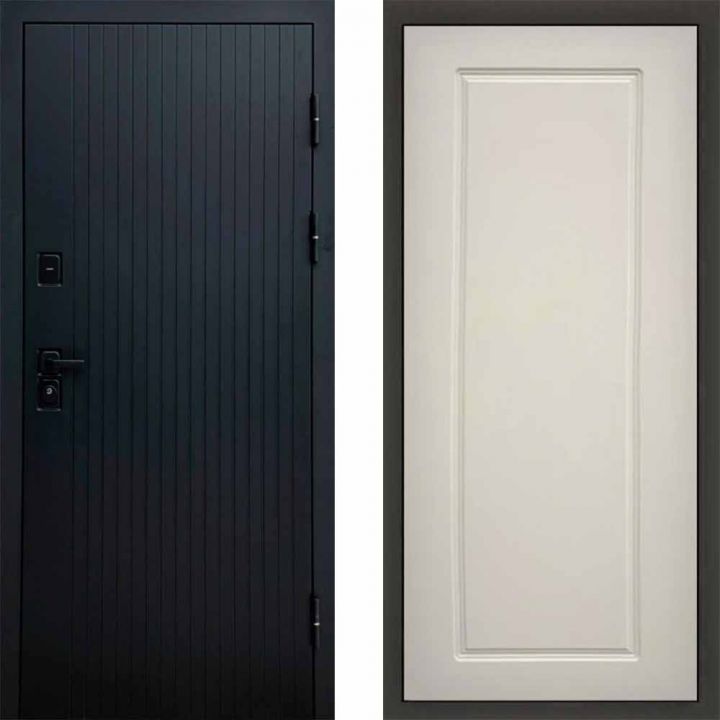 Входная дверь Termo-door Твист BLACK Гранд Слоновая Кость