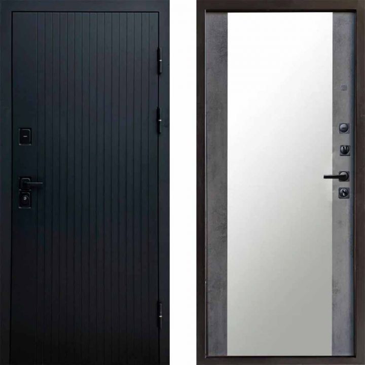 Входная дверь Termo-door Твист BLACK Зеркало бетон темный