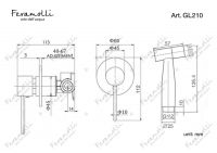 Смеситель с гигиеническим душем Feramolli GL210, золото схема 2