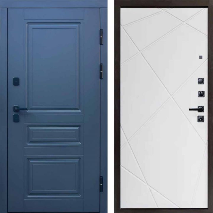 Входная дверь Termo-door Орегон Графит Лучи Белый софт с терморазрывом Металлическая