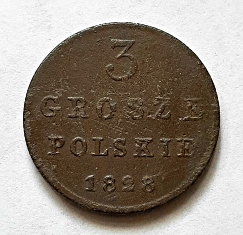 3 гроша 1828 Николай I Польша Россия Редкий год