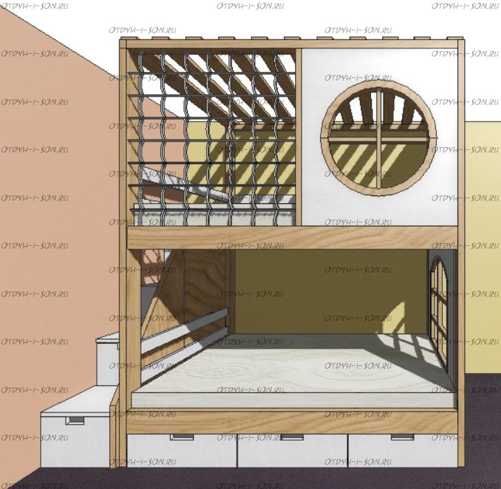 Кровать двухъярусная, Кровать-домик Santana Corner Sky №8