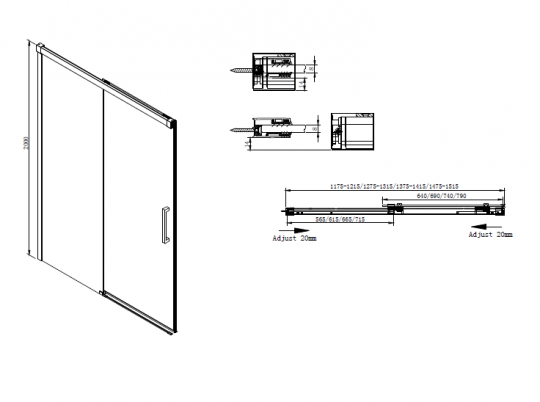 Душевая дверь в нишу CEZARES PREMIER-SOFT-W-BF-1-130-C-Cr-IV схема 5