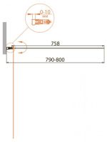 Шторка на ванну CEZARES RELAX-V-1-80/140-C-Bi профиль серый схема 2