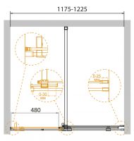 Душевая дверь для проема 120 см CEZARES STREAM-BF-1-120-C-Cr схема 2