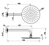 Тропический душ Gessi Inciso 30х30 58248727 латунь браш PVD схема 1