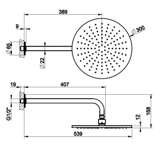 Тропический душ Gessi Inciso 30х30 58248727 латунь браш PVD ФОТО