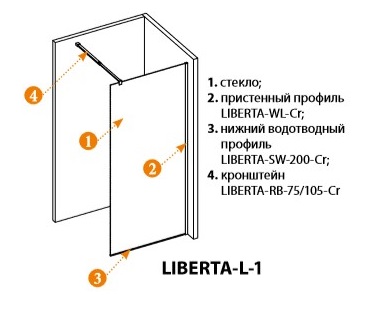 Душевая перегородка CEZARES LIBERTA-L-1-80-C схема 4