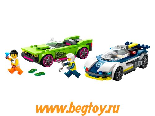 Конструктор Lego CITY 60415 погоня на полицейской машине за маслкаром