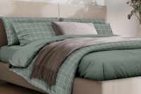 Поплин 1.5 спальный [оливковый] Комплект постельного белья SONNO Клетка цвет Оливковый постельное белье