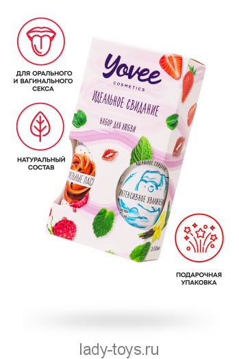 Набор гелей-смазок Yovee для любви (721013+721051), вкусовой (карамель) + увл (гиалурон), 2х100мл