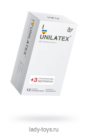 Презервативы Unilatex, multifrutis, аромат, цветные, 19 см, 5,4 см, 15 шт.