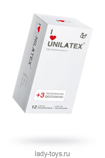 Презервативы Unilatex, natural ultrathin, ультратонкие, 19 см, 5,4 см, 15 шт.