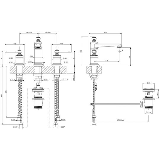 Смеситель для раковины Gessi Venti20 65012 ФОТО