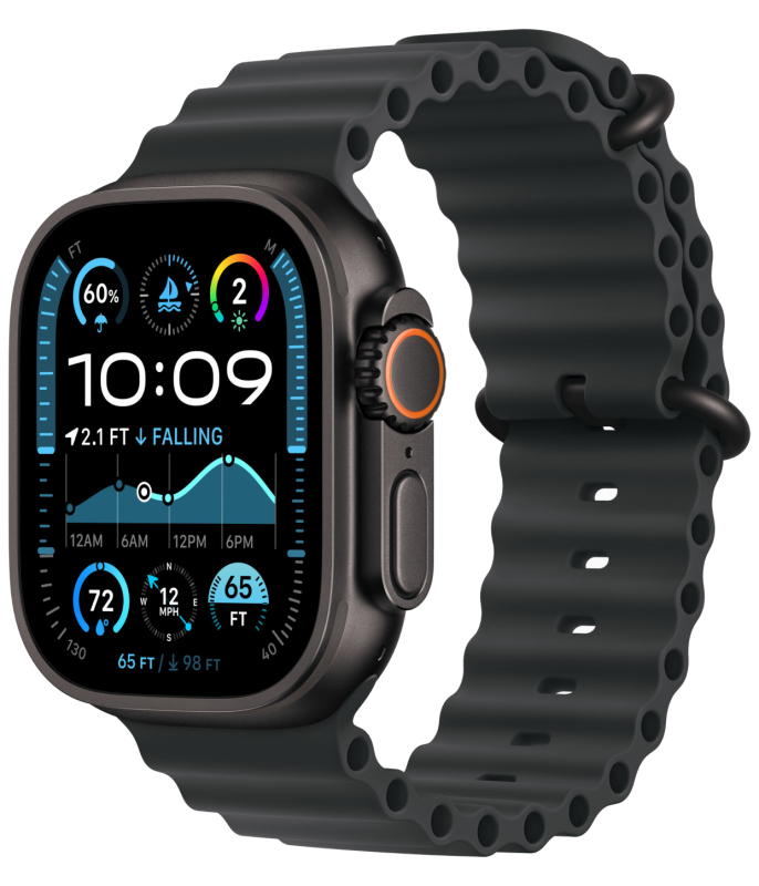 Apple Watch Ultra 2 GPS + Cellular, 49 мм, корпус из черного титана, ремешок Ocean черного цвета