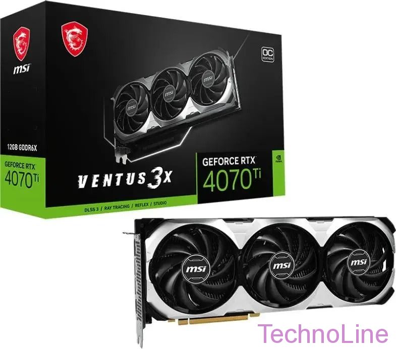 Видеокарта GeForce RTX 4070Ti 12Gb MSI Ventus 3X E1 12G