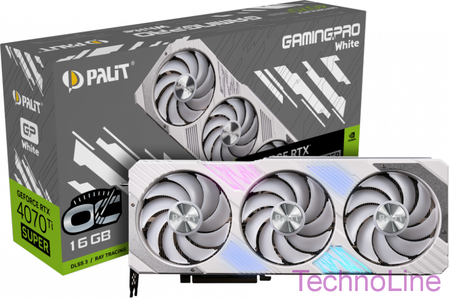 Видеокарта GeForce RTX 4070Ti Super 16Gb Palit Gamingpro White OC NED47TST19T2-1043W