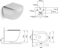 Унитаз подвесной безободковый персиковый матовый SantiLine SL-5104 схема 2