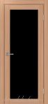 Межкомнатная дверь ТУРИН 501.2 ЭКО-шпон Ясень тёмный. стекло - Лакобель Чёрное
