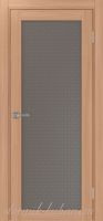 Межкомнатная дверь ТУРИН 501.2 ЭКО-шпон Ясень тёмный. стекло - Пунта бронза