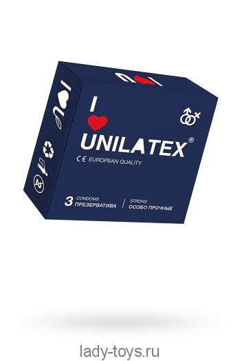 Презервативы Unilatex, extra strong, гладкие, 19 см, 5,4 см, 3 шт.