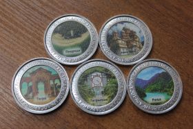 Абхазия Набор 5 монет 1 апсар "Достопримечательности Республики Абхазия" 2022 год UNC