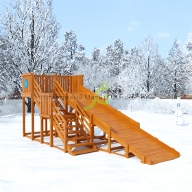 Детская деревянная зимняя горка "IgraGrad Snow Fox", скат 5,9 м
