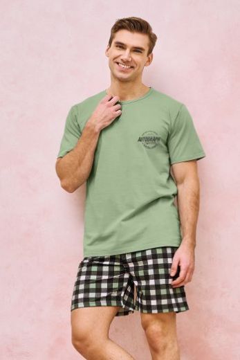 Пижама мужская TARO Carter 3179-01, футболка и шорты, зеленый