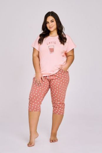 Пижама женская TARO Frankie 3158-01, футболка и бриджи, розовый
