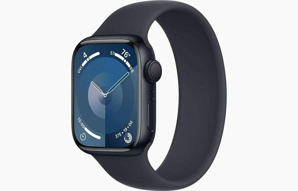 Apple Watch Series 9 41mm (GPS) Midnight Aluminum Case with Midnight Solo Loop (MR9L3)