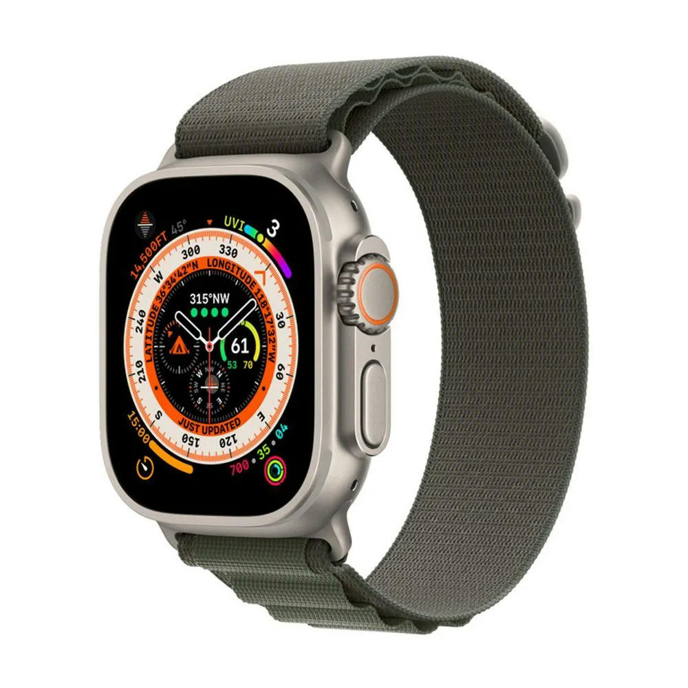 Apple Watch Ultra 49 mm (GPS+Cellular) Titanium Case Green Alpine Loop (M) (MQFN3/MQEW3/MQF83)