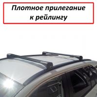 Багажник на крышу Toyota RAV4 2019-..., Lux Bridge, крыловидные дуги (черный цвет)