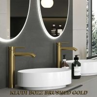 смеситель высокий Kludi Bozz Brushed Gold 38286N076