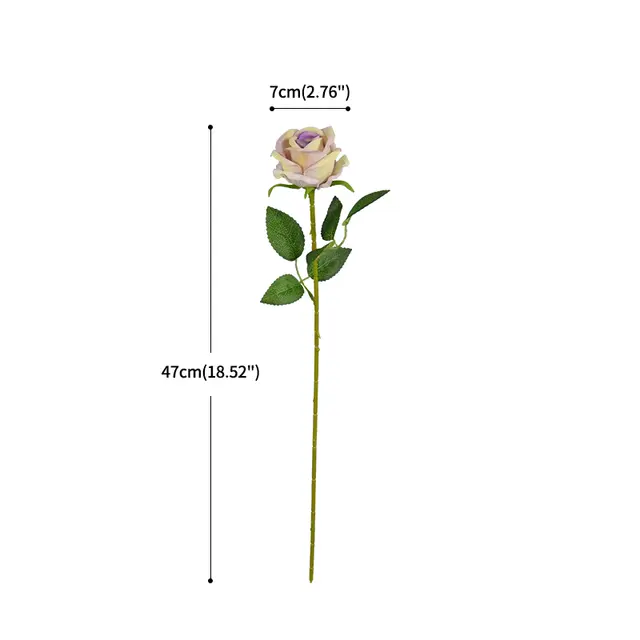 Цветок искусственный Роза, 47 см, светло розового цвета